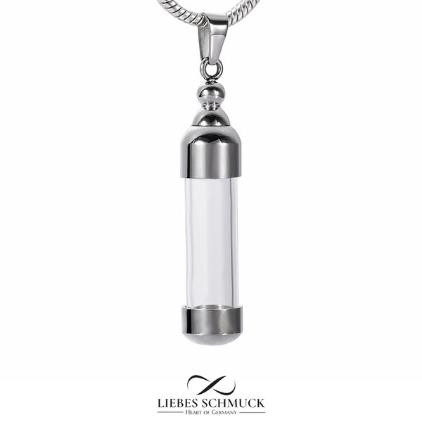 Ascheschmuck Halskette mit befüllbarem Anhänger Mini Glas Urne für Asche Andenken Urnen Kette