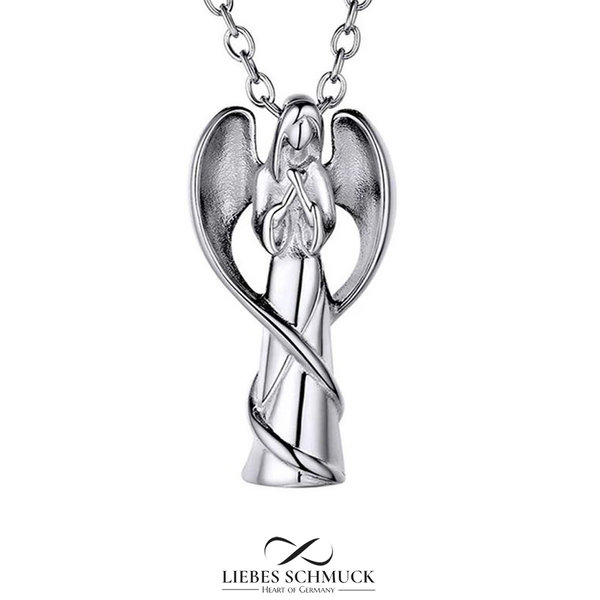 Ascheschmuck Halskette mit Engel Urnen Anhänger zum befüllen von Asche Andenken der Feuerbestattung