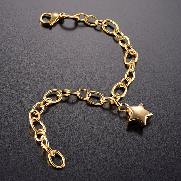 Ascheschmuck Urnenarmband Stern Anhänger Armband Sternenkind Für Asche Edelstahl Gold Mit Gravur
