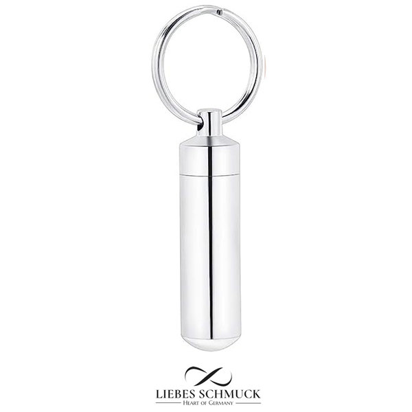 Ascheschmuck Schlüsselanhänger Befüllen Anhänger Glas Einsatz Mini Urne Edelstahl Silber Mit Gravur